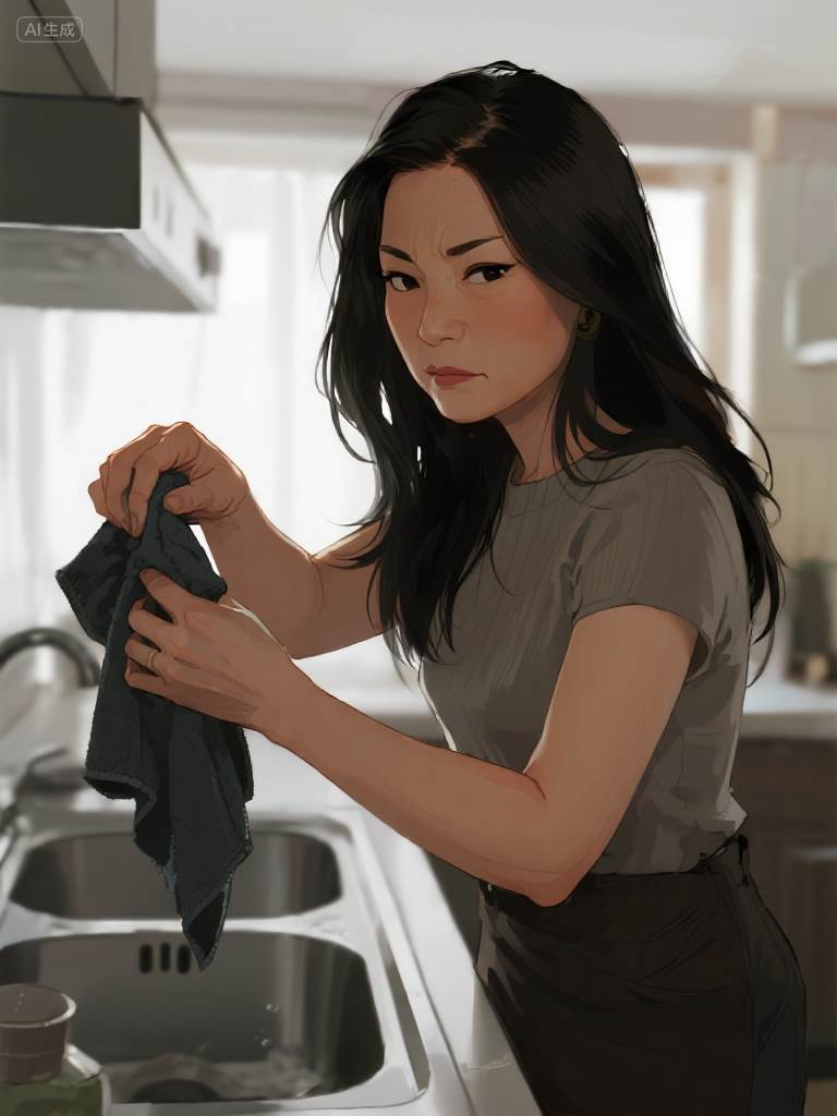 婆婆拿老公的內褲洗碗