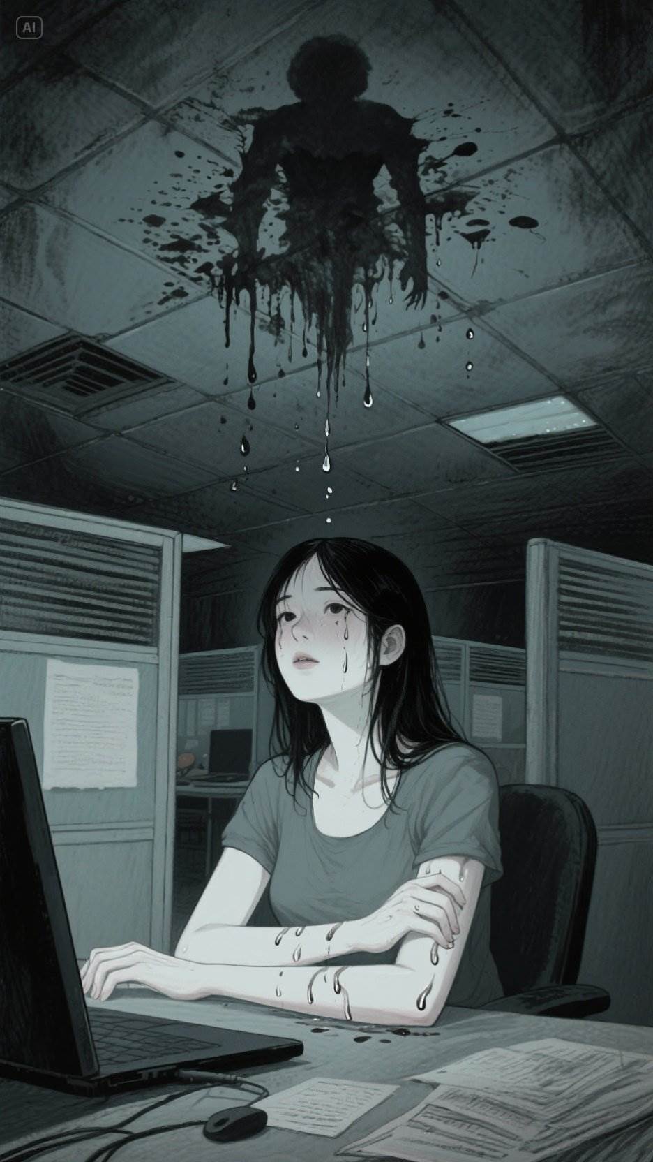 天花板的人形水漬