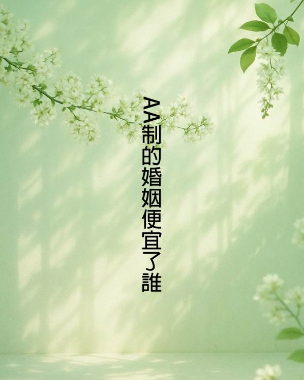 AA制的婚姻便宜了誰