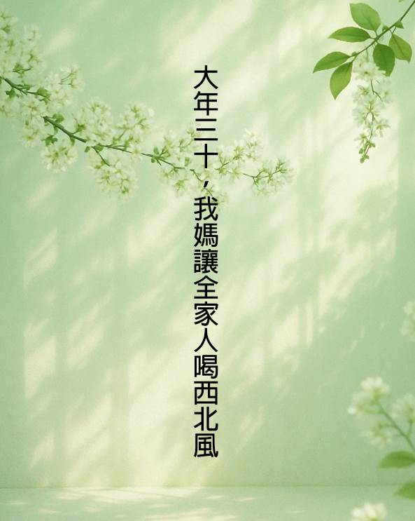 大年三十，我媽讓全家人喝西北風
