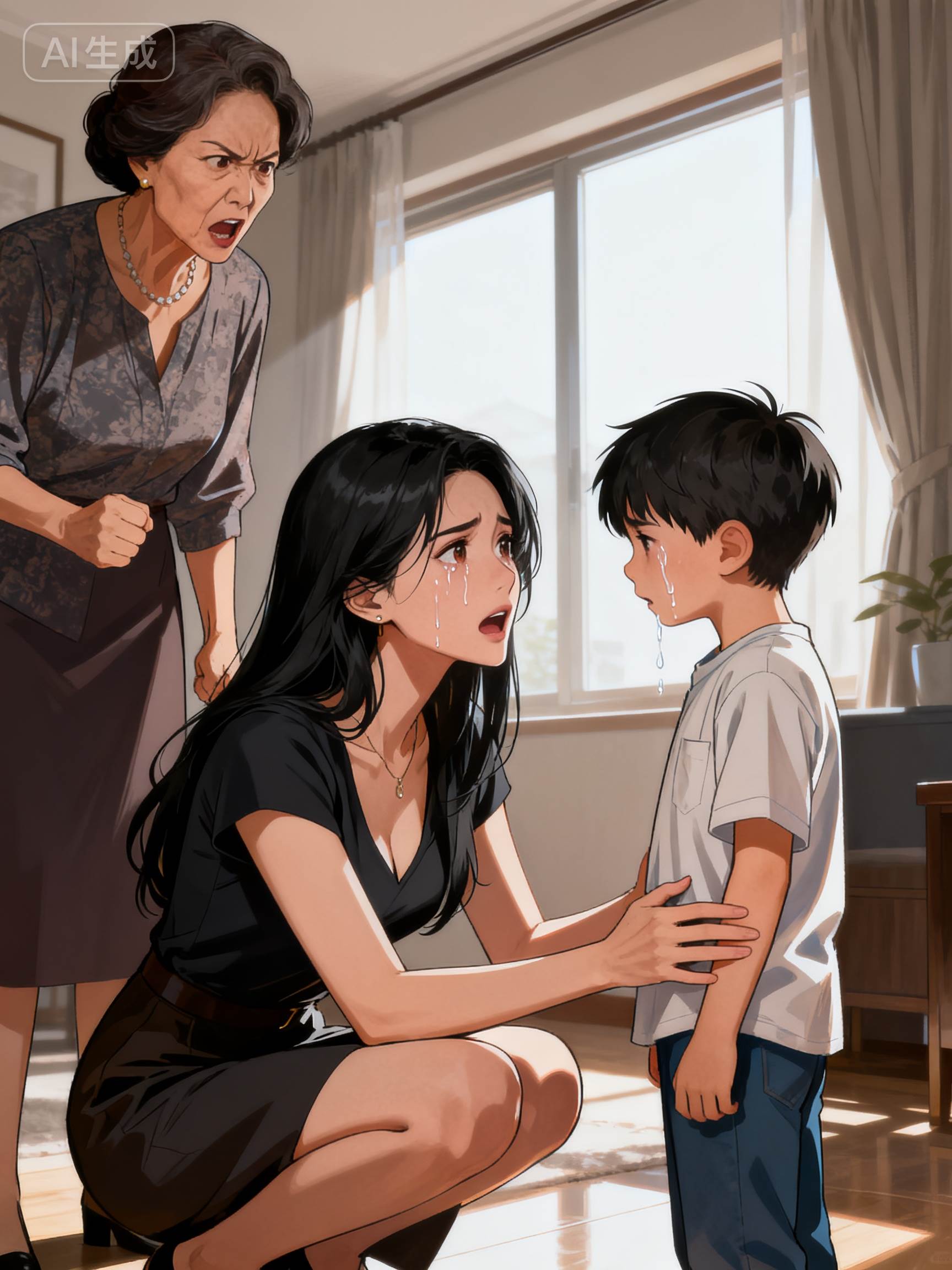 兒子和侄子打架，我媽上去就打我兒子，我：互相傷害？