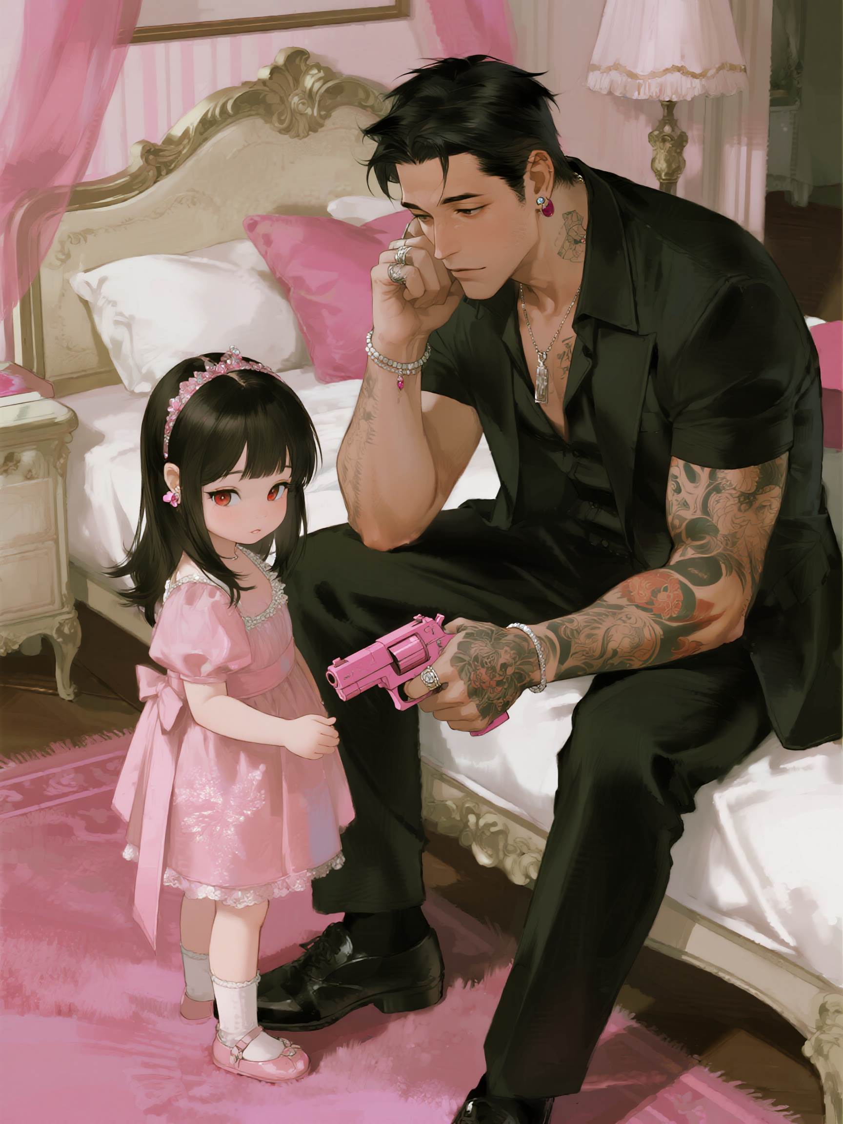 黑老大重回到女兒三歲時，送她的生日禮物是粉色的手槍